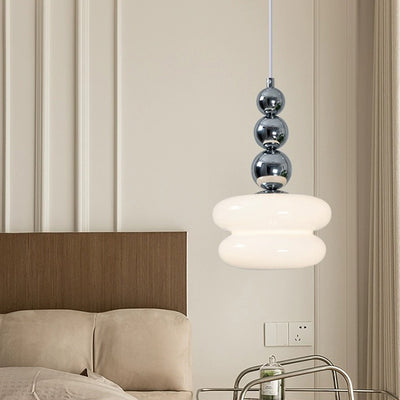Contemporain nordique rond dentelle tout en laiton verre suspension 1 lumière pour salon 