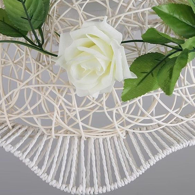 Moderne Art Deco Eisen-Rattan-Weberei Blumenmuster Blätter Dekoration 1-Licht Pendelleuchte für Wohnzimmer 