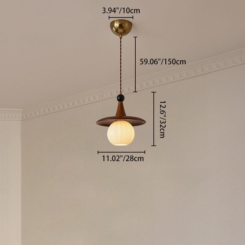 Moderne Mid-Century Massivholz Glas Kugelschirm 1/3-Licht Kronleuchter Insellicht für Wohnzimmer 
