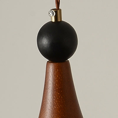 Moderne Mid-Century Massivholz Glas Kugelschirm 1/3-Licht Kronleuchter Insellicht für Wohnzimmer 