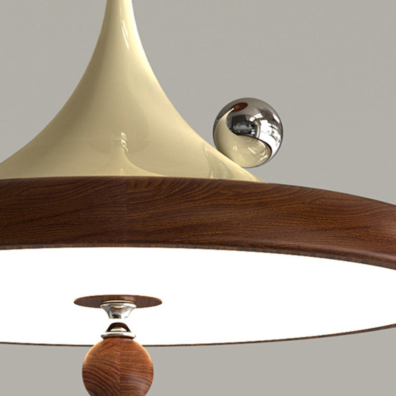 Moderne Mid-Century Eisen Faux Holzmaserung Acryl LED Semi-Flush Deckenleuchte für das Schlafzimmer 