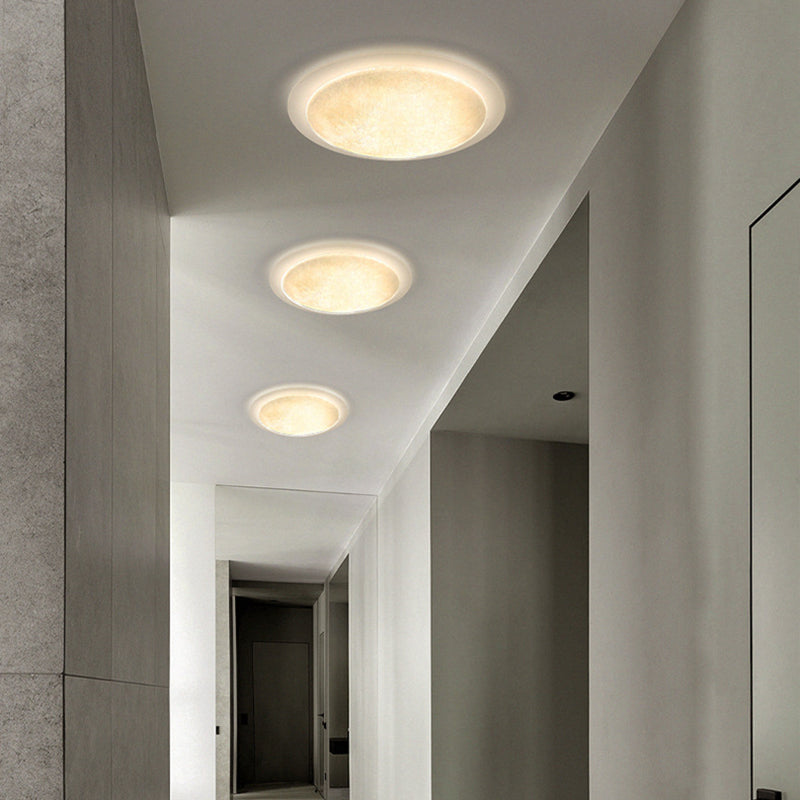 Ventilateur de plafond semi-encastré LED en fer rond ABS acrylique de simplicité moderne pour chambre 