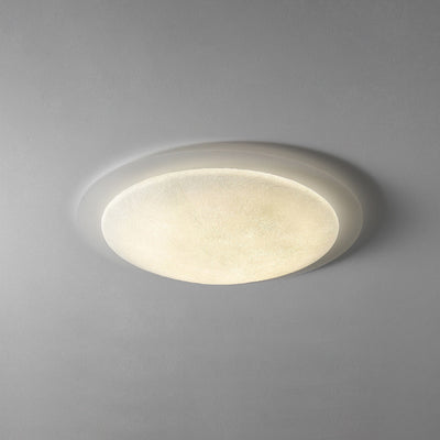 Ventilateur de plafond semi-encastré LED en fer rond ABS acrylique de simplicité moderne pour chambre 