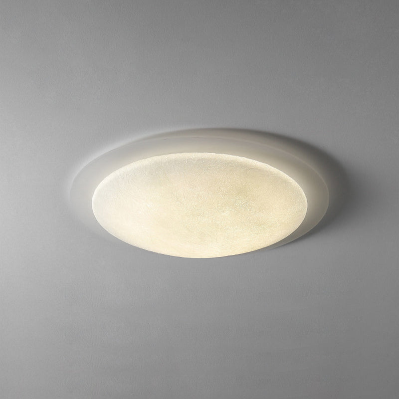 Ventilateur de plafond semi-encastré LED en fer rond ABS acrylique de simplicité moderne pour chambre 