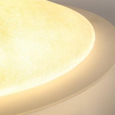 Ventilateur de plafond semi-encastré LED en fer rond ABS acrylique de simplicité moderne pour chambre 