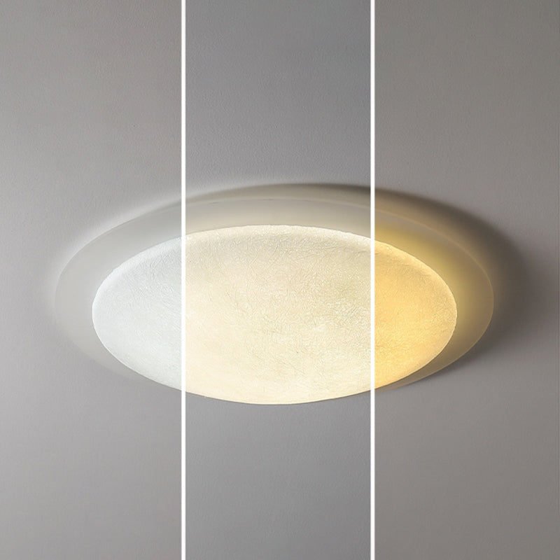 Ventilateur de plafond semi-encastré LED en fer rond ABS acrylique de simplicité moderne pour chambre 