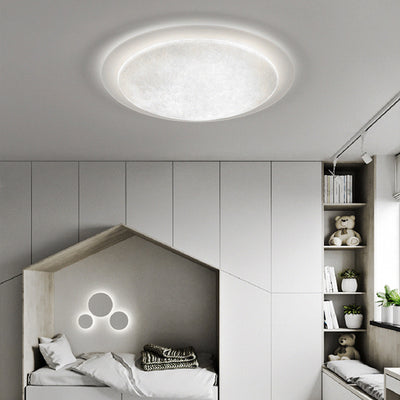 Ventilateur de plafond semi-encastré LED en fer rond ABS acrylique de simplicité moderne pour chambre 