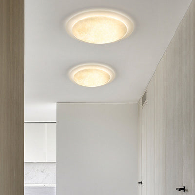 Ventilateur de plafond semi-encastré LED en fer rond ABS acrylique de simplicité moderne pour chambre 