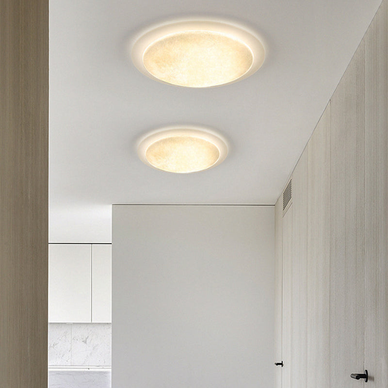 Ventilateur de plafond semi-encastré LED en fer rond ABS acrylique de simplicité moderne pour chambre 