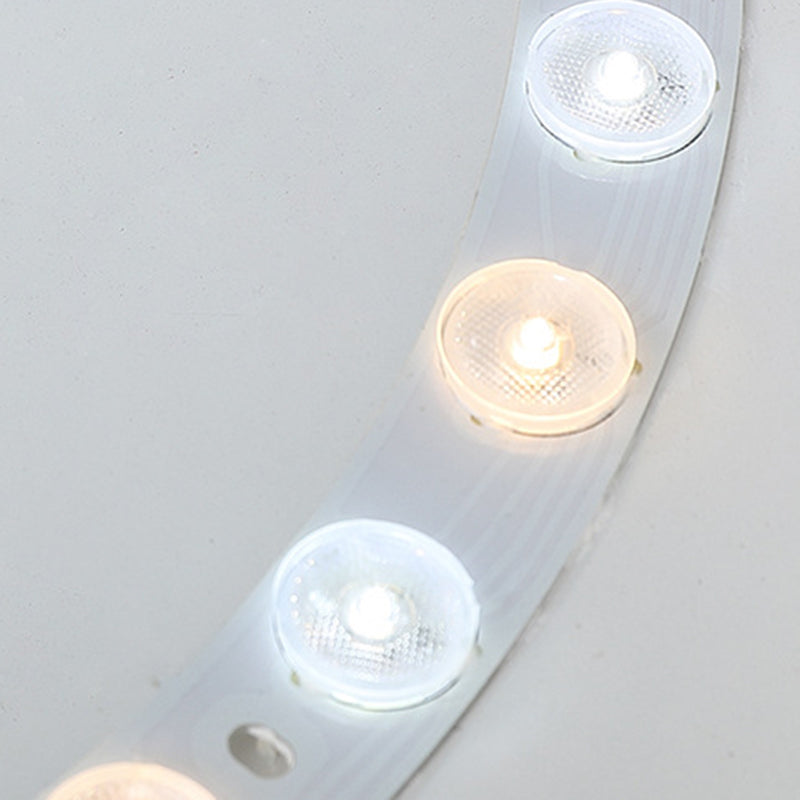 Modern Mid-Century Geometric Circle Hardware Acrylic LED Semi-Flush Mount Ceiling Light For Bedroom