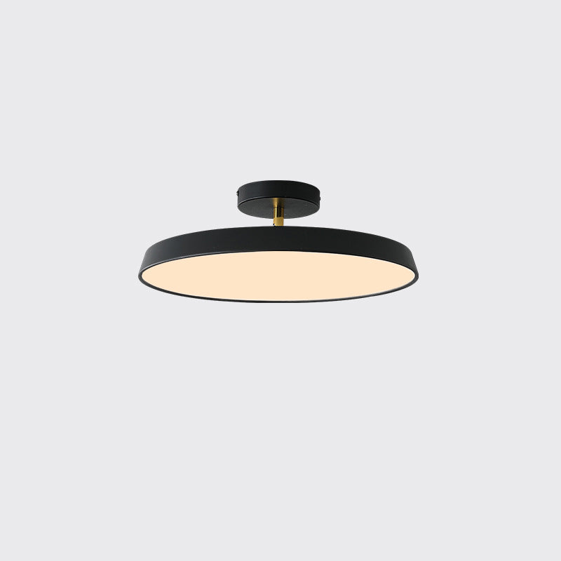 Modern Mid-Century Geometric Circle Hardware Acrylic LED Semi-Flush Mount Ceiling Light For Bedroom