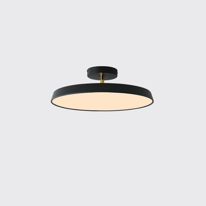 Modern Mid-Century Geometric Circle Hardware Acrylic LED Semi-Flush Mount Ceiling Light For Bedroom