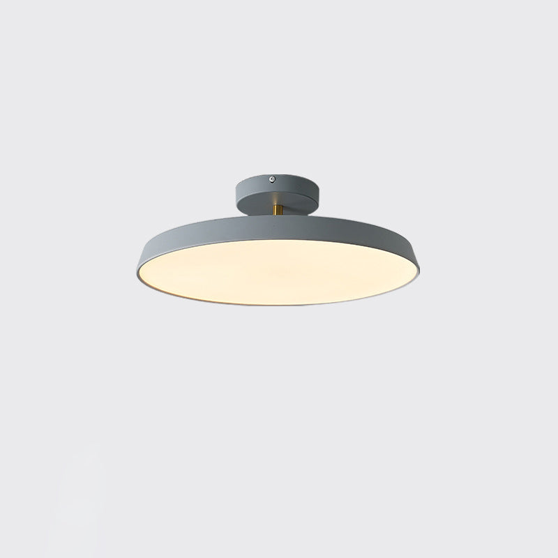 Modern Mid-Century Geometric Circle Hardware Acrylic LED Semi-Flush Mount Ceiling Light For Bedroom