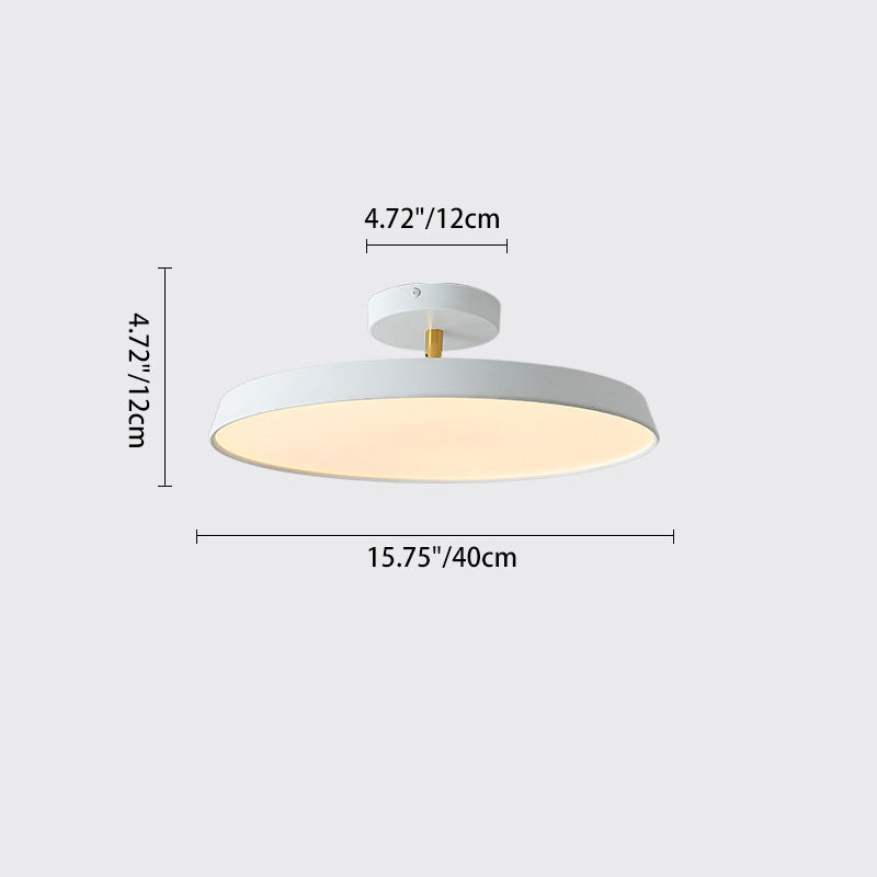 Modern Mid-Century Geometric Circle Hardware Acrylic LED Semi-Flush Mount Ceiling Light For Bedroom