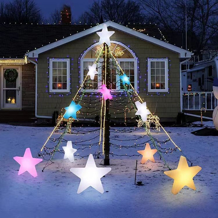 Luz LED para exteriores impermeable de PE con estrella de pentagrama de simplicidad moderna para patio exterior 