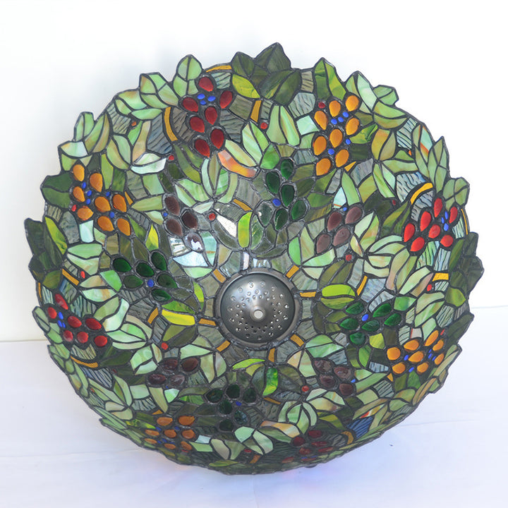 Lampe de table à 3 lumières en verre teinté en métal traditionnel Tiffany Cone pour chambre à coucher 