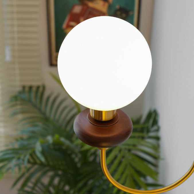 Lámpara Aplique de Pared de 1 Luz de Vidrio de Hierro Redonda Minimalista Moderna para Dormitorio 