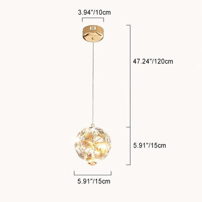 Lustre LED en Cristal Métal Rond Moderne de Luxe pour Chambre 