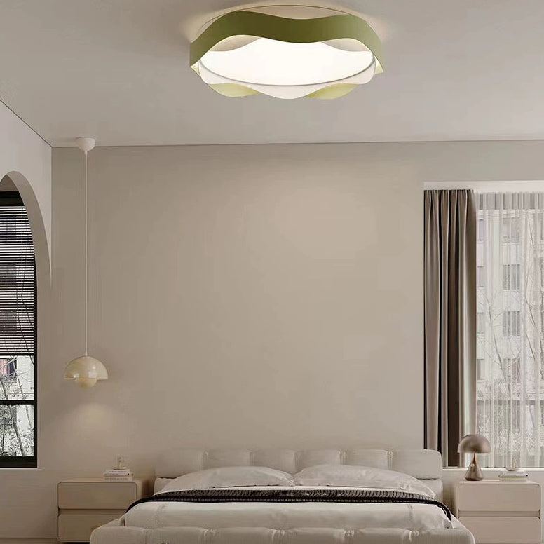 Luz de techo empotrada LED de hierro acrílico redonda minimalista moderna para dormitorio 