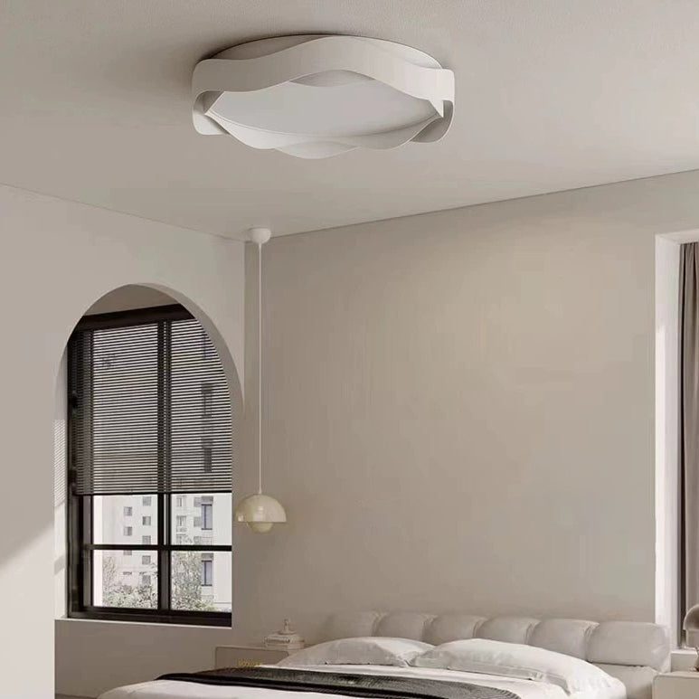 Luz de techo empotrada LED de hierro acrílico redonda minimalista moderna para dormitorio 