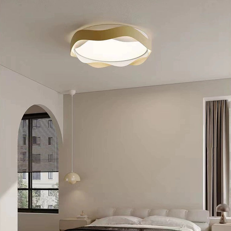 Luz de techo empotrada LED de hierro acrílico redonda minimalista moderna para dormitorio 