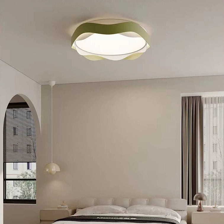 Luz de techo empotrada LED de hierro acrílico redonda minimalista moderna para dormitorio 