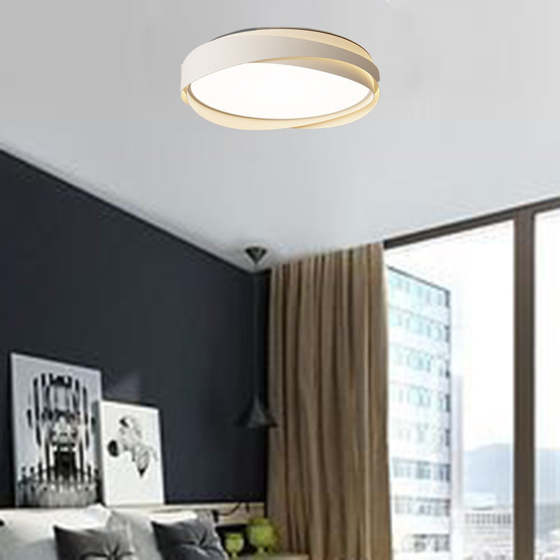 Luz de techo empotrada LED de hierro acrílico redonda minimalista moderna para dormitorio 