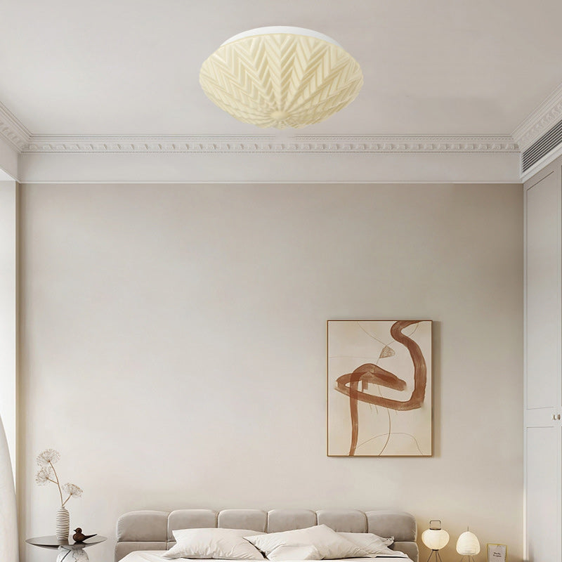 Luz de techo LED empotrada contemporánea escandinava de hierro y vidrio redonda en forma de cúpula ovalada para dormitorio 