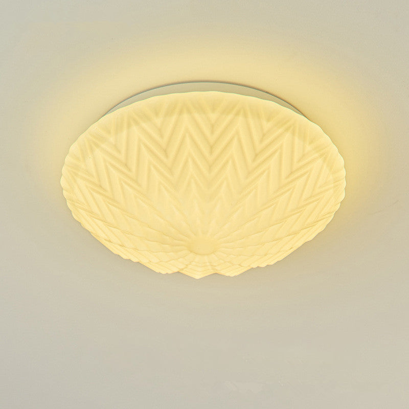 Luz de techo LED empotrada contemporánea escandinava de hierro y vidrio redonda en forma de cúpula ovalada para dormitorio 
