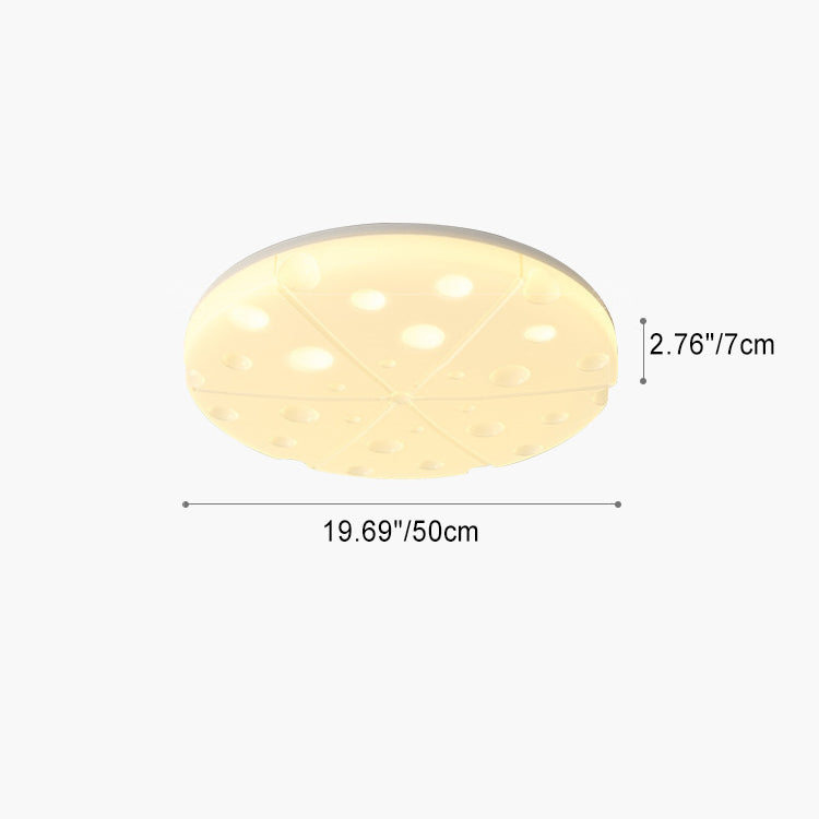 Moderne Art Deco Käse Runde Kuppel Eisen Rotationsform LED Unterputz Deckenleuchte für Schlafzimmer 