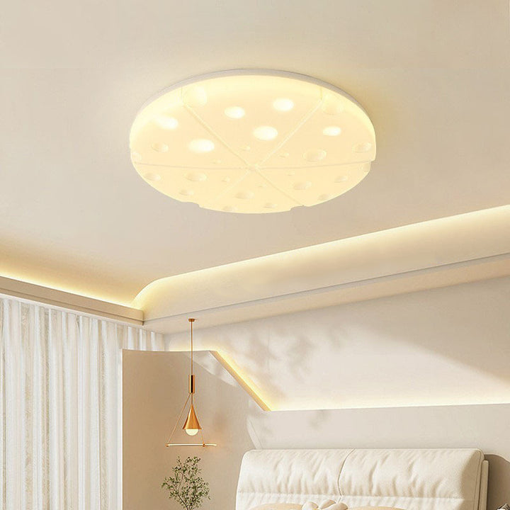 Moderne Art Deco Käse Runde Kuppel Eisen Rotationsform LED Unterputz Deckenleuchte für Schlafzimmer 