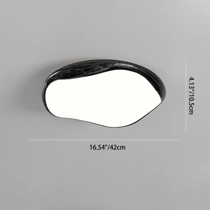 Plafonnier LED rond irrégulier en fer et acrylique crème minimaliste moderne pour chambre 