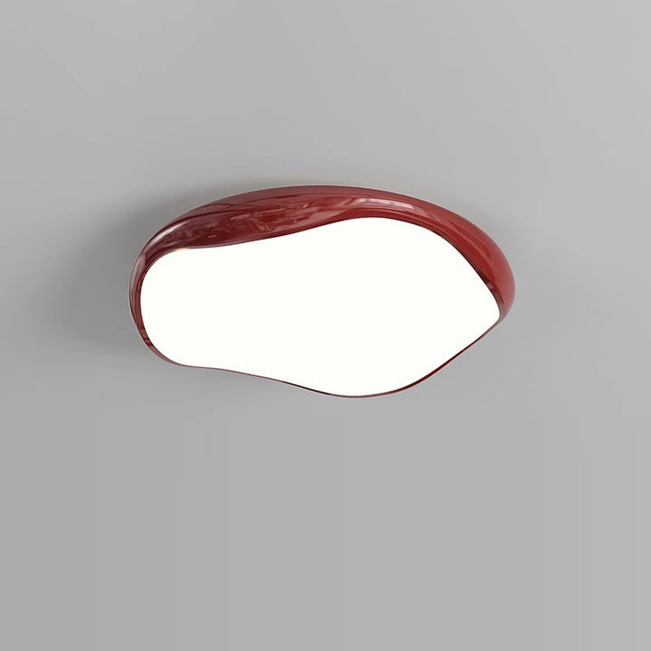Plafonnier LED rond irrégulier en fer et acrylique crème minimaliste moderne pour chambre 