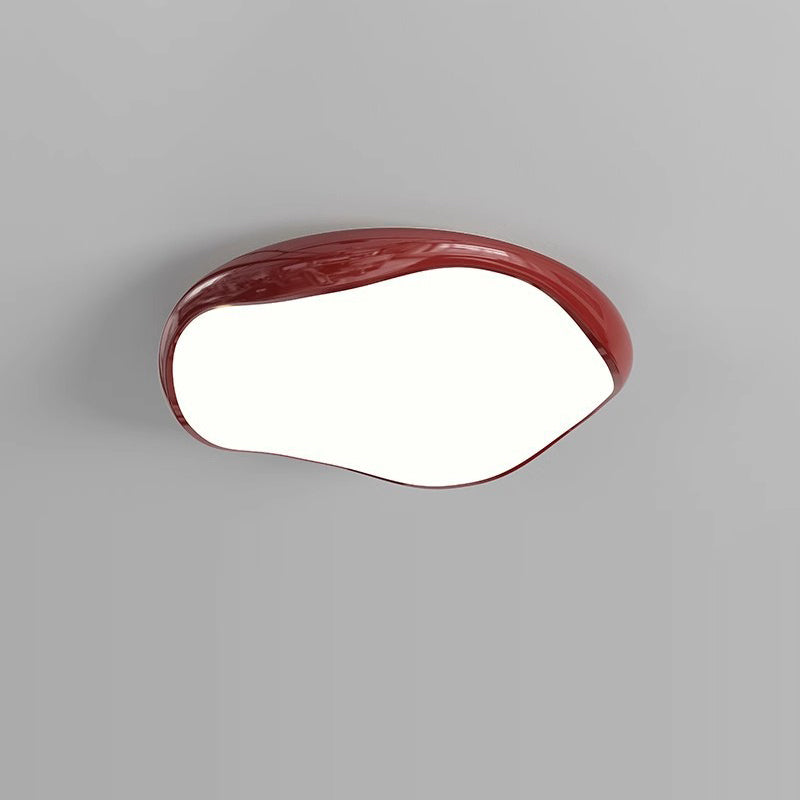Luz de techo empotrada LED de hierro acrílico redonda irregular crema minimalista moderna para dormitorio 