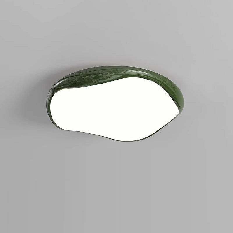 Plafonnier LED rond irrégulier en fer et acrylique crème minimaliste moderne pour chambre 
