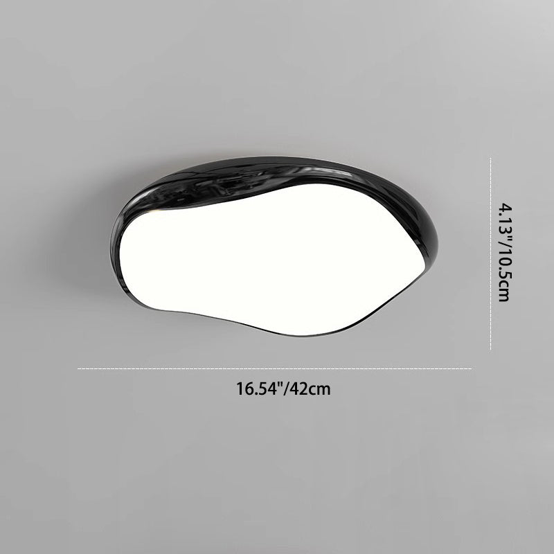 Luz de techo empotrada LED de hierro acrílico redonda irregular crema minimalista moderna para dormitorio 