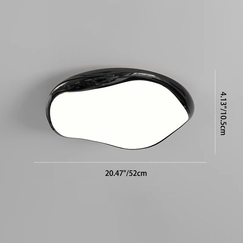 Plafonnier LED rond irrégulier en fer et acrylique crème minimaliste moderne pour chambre 