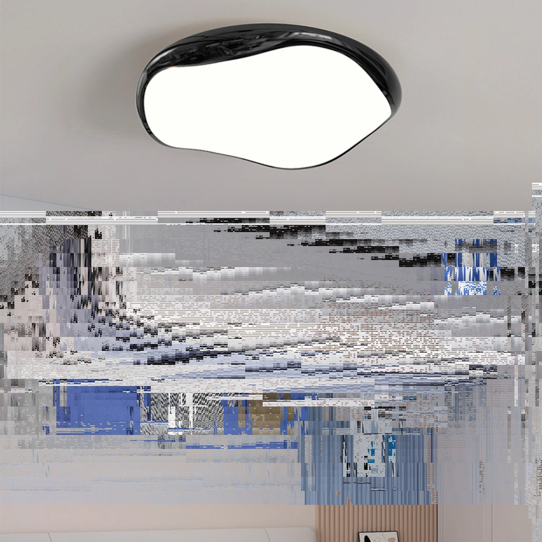 Plafonnier LED rond irrégulier en fer et acrylique crème minimaliste moderne pour chambre 