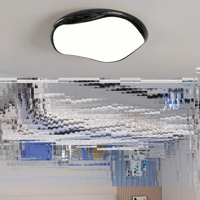 Luz de techo empotrada LED de hierro acrílico redonda irregular crema minimalista moderna para dormitorio 