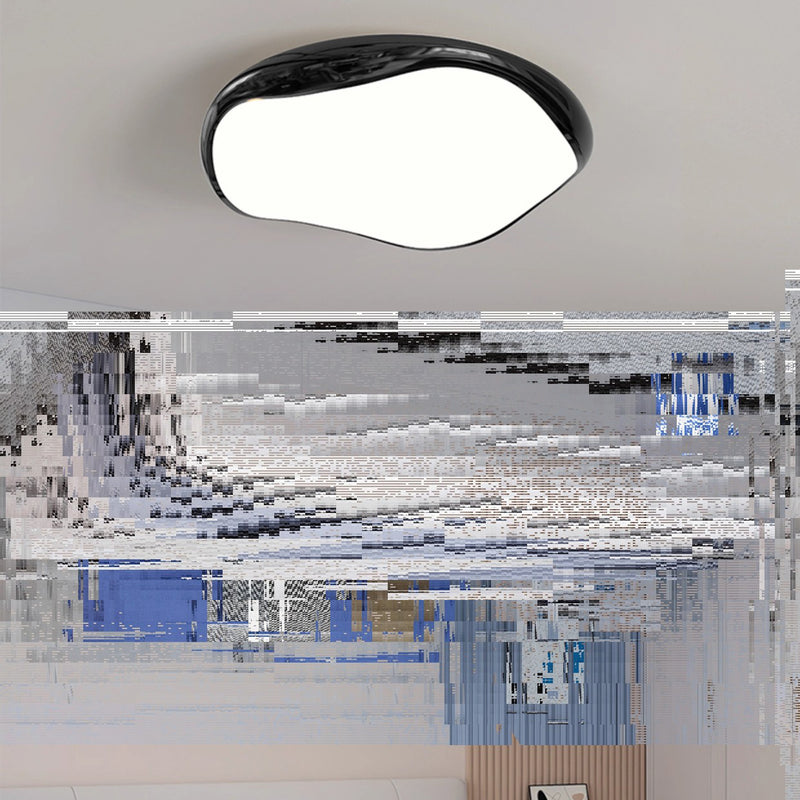 Luz de techo empotrada LED de hierro acrílico redonda irregular crema minimalista moderna para dormitorio 