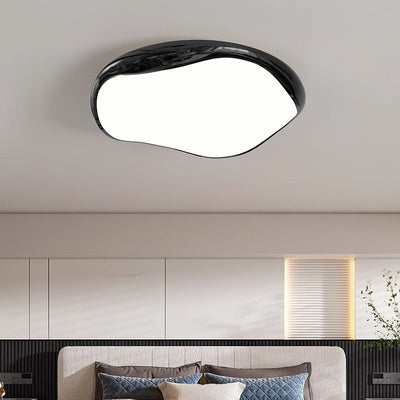 Luz de techo empotrada LED de hierro acrílico redonda irregular crema minimalista moderna para dormitorio 
