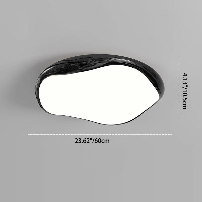 Plafonnier LED rond irrégulier en fer et acrylique crème minimaliste moderne pour chambre 