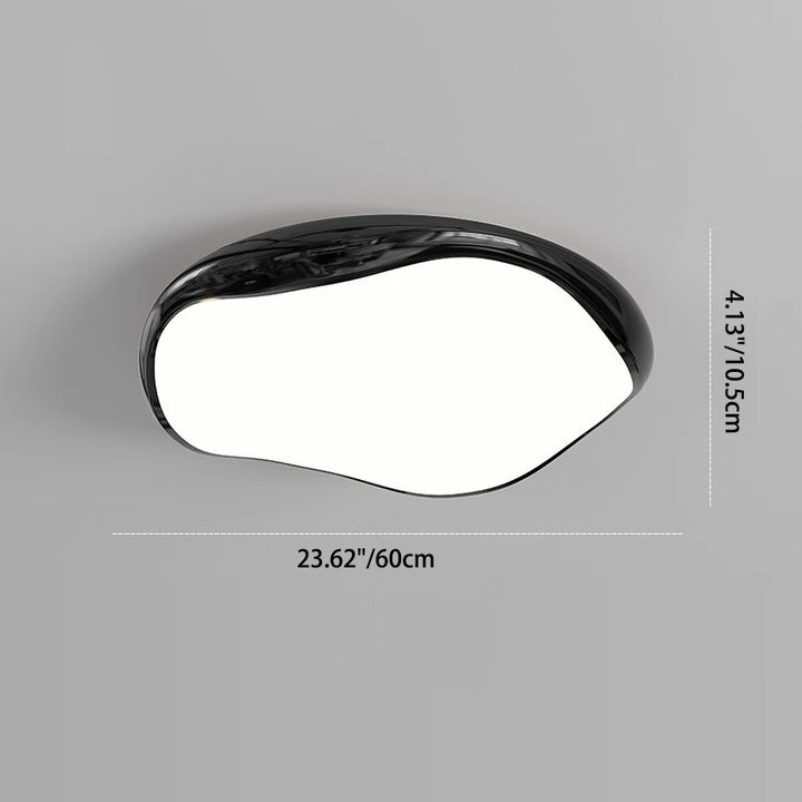 Plafonnier LED rond irrégulier en fer et acrylique crème minimaliste moderne pour chambre 
