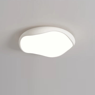 Luz de techo empotrada LED de hierro acrílico redonda irregular crema minimalista moderna para dormitorio 