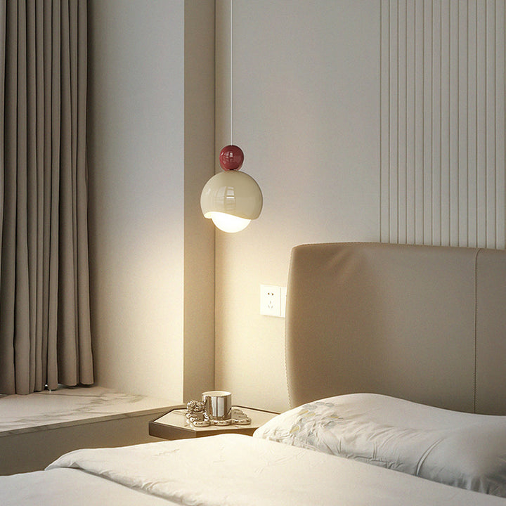 Suspension LED en verre et fer en forme d&