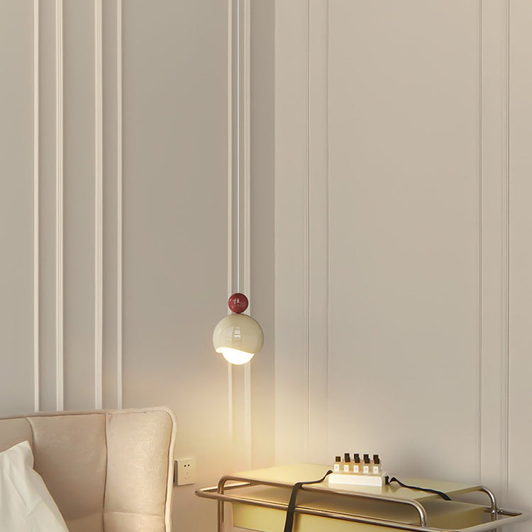 Suspension LED en verre et fer en forme d&