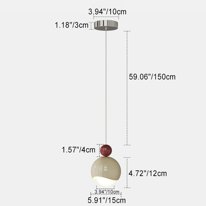 Suspension LED en verre et fer en forme d&