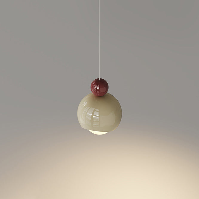 Suspension LED en verre et fer en forme d&