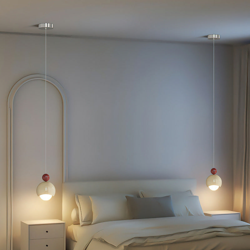 Suspension LED en verre et fer en forme d&