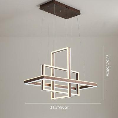 Candelabro LED de aluminio ABS cuadrilátero rectangular minimalista moderno para dormitorio 